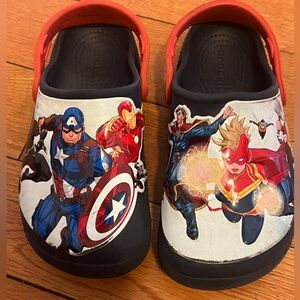 Crocs Fun Lab Avengers Patch Clog Navy Kids Sandals Shoes Size J1 Youth